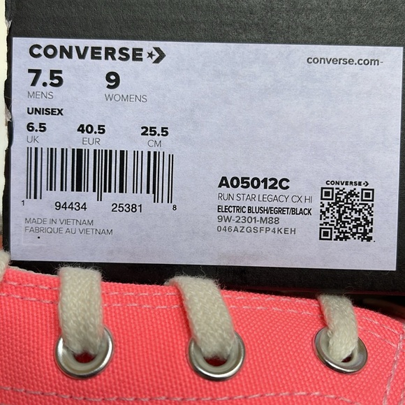 Converse WMNS CTAS A05012C
RUN STAR LEGACY CX HI ELECTRIC BLUSH/EGRET/BLACK - Picture 16 of 16